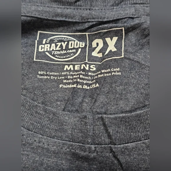 Graphic Men's T-shirt 'More Cowbell' In Heather Navy, 2XL New - Picture 3 of 3